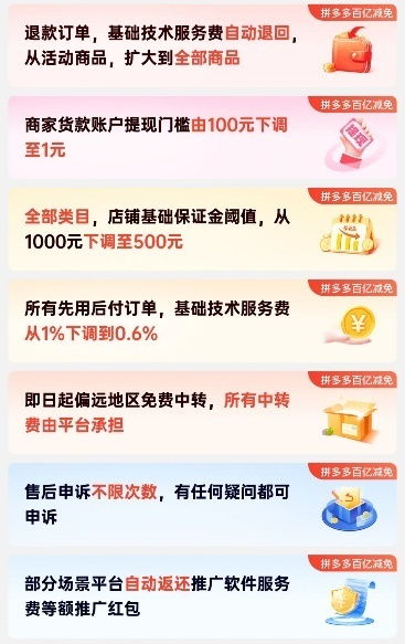拼多多百億減免新政再加碼 全面自動退款并返還技術(shù)服務(wù)費(fèi)，票務(wù)代理享同等福利